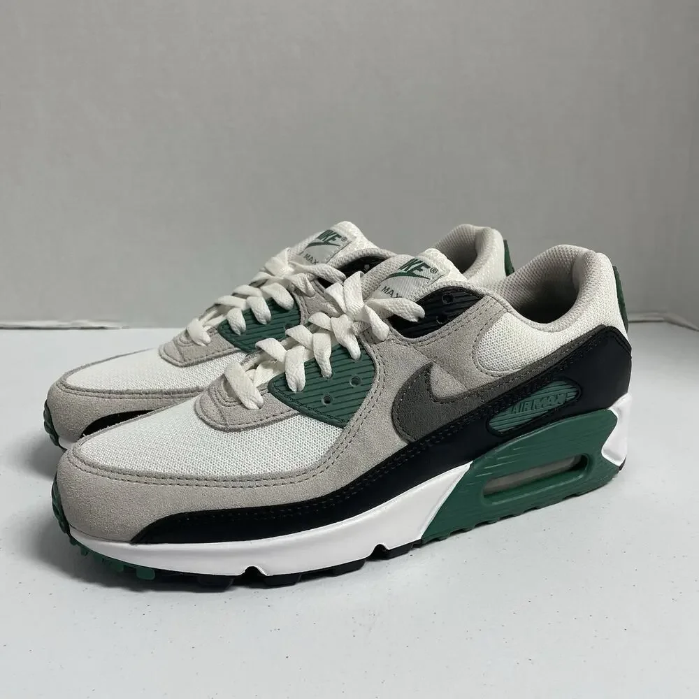 Nike Air Max 90 Evergreen Aura DM0029 116 Size 8 White Green Suede Mesh Runner